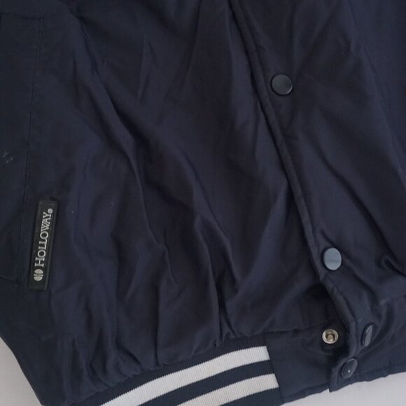 Vintage Houston Astros Navy Button Up Varsity Bomber Jacket By Holloway Medium - Picture 8 of 11